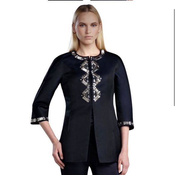 Rare St. John Duchess Opera Evening Jacket Hand Beaded Navy Sz 6 NEW - Picture 2 of 16